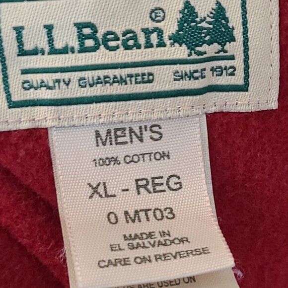 LL BEAN Red 2 Flap Pockets Flannel  Shirt Men's Size XL - Picture 6 of 6